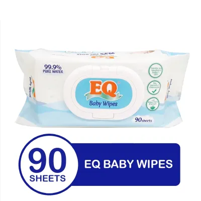 EQ Baby Wipes 99% Pure Water 90 sheets per pack.