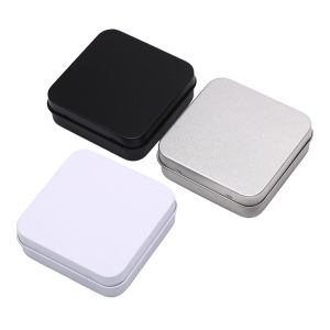 baoda Christmas Gift Coral NIC Mini Metal Tins Container Square Hinged Flip Storage Tin Box Jewelry Case