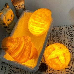 Artifical Croissant Bread Light Atmosphere Lamp LED Bread Lamp LED Night Light Cake Shop Decoration Great Gift Table Lamp