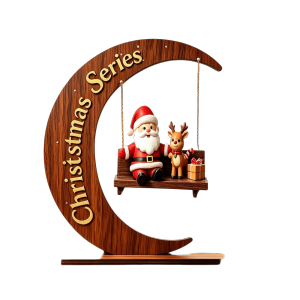 123ZOUUI Multicolor Christmas Table Decoration 2D Cartoon Santa Snowman Christmas Decoration Decorative Wood Santa Claus Ornament Home Decoration