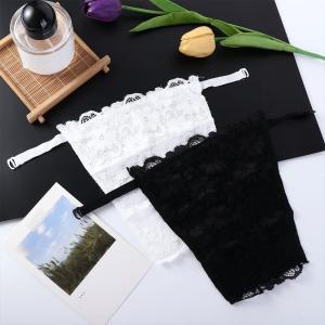 JIAXINXIN Lace Anti-Glare Tube Top Double Layer Clip on Bralette Chest Cover Invisible Strapless Bra Lady