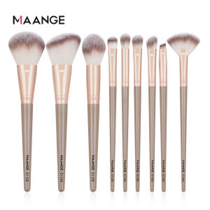 MAANGE 9 Pcs Make Up Brush Set Blush On Brush Foundation Blush Soft Fiber Wool Facial Beauty Tool For Women Cosmetic 51129