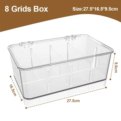 Clear Tea Bag Container Acrylic Stackable Storage Box Tea Bag Organizer Rack Compartment Storage Box