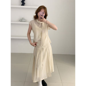 2026 Early Autumn Women Blended Fabric Relaxed Slimming Top High Waist Skirt Fashion Two Piece Outfit Set