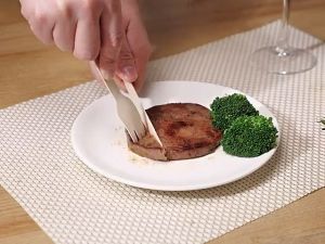 50SET Disposable Bamboo Cutlery Set Wooden Spoon Fork Knife With Tissue Eco-friendly Biodegradable