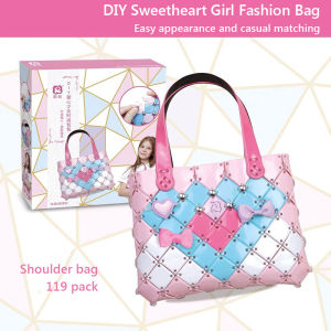 Childrens European and American disassembly handmade woven bag assembly shoulder bag girls toy