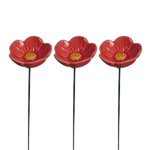 JPTD 3pcs Ceramic Bee Butterfly Water Dispenser Garden Decoration Colorful Artificial Flower Decorative Watering Cans Gifts Bee Watering Station Home Decor