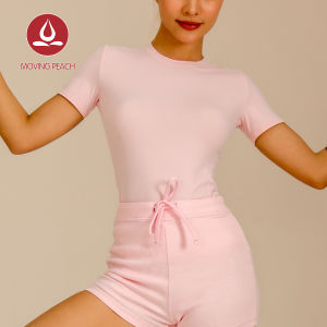 Moving Peach Sports Short Sleeves For Women Mousse T-shirts Figure-flattering slim fit Top High Elasticity Soft Breathable Weightless Running Yoga Pilates Exercise Daily Wear ATM