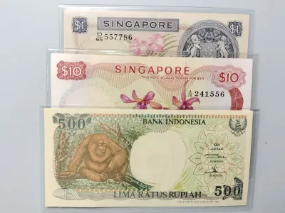 SINGAPORE $1 AND $10 ORCHID SERIES BANK NOTES IN GOOD CONDITIONS + 1 FREE UNC BANK NOTE