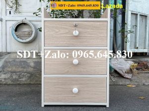 Tủ Kệ Đầu Giường Nhựa Đài Loan Cao 64cm Ngang 43cm Sâu 325cm Màu Xoan Đào 958