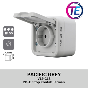 ARCHITECH V12 SERIES PACIFIC Outdoor / saklar Stop Kontak V12 / Waterproof GREY