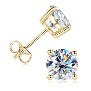 Lnngy 0.3-2CT Moissanite Stud Earrings for Women 14k Gold Filled Sparkling Four Claws Lab Diamond Earring With Certificates2026