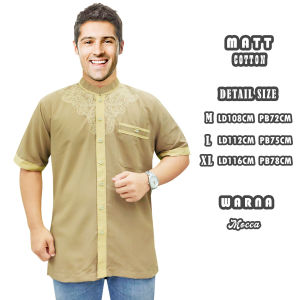 Baju Koko Pria Dewasa Terbaru Lengan Pendek Bahan Katun Kombinasi Bordir