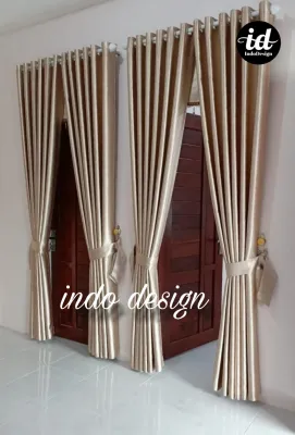 Gorden Blackout Premium Glosy Coklat Bahan Tebal Free Tali