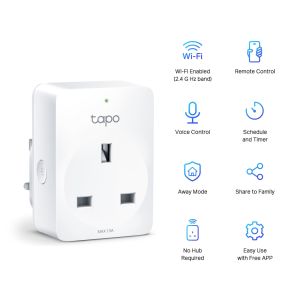 TP-LINK Tapo P100 Mini Smart Wi-Fi Plug with App Control | Timer and Schedule | Voice Control  | Away Mode | Compact Design