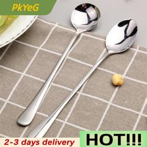 PkYeG Long Handled Stainless Steel Coffee Spoon Ice Cream Dessert Tea Spoon For Picnic Kitchen Accessories Spoon Coffee Bean