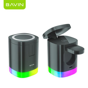 BAVIN PC1033 3in1 Magnetic Wireless Charger Fast Charging w/ Dock Station RGB Light & Phone Stand