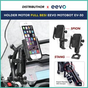 Holder Hp Motor Full Besi Spion Stang Phone Stand Dudukan Handphone 360 Derajat Penyangga Penjepit Hape Mirip Motowolf V3 Kuat Kokoh - DISTRIBUTHOR