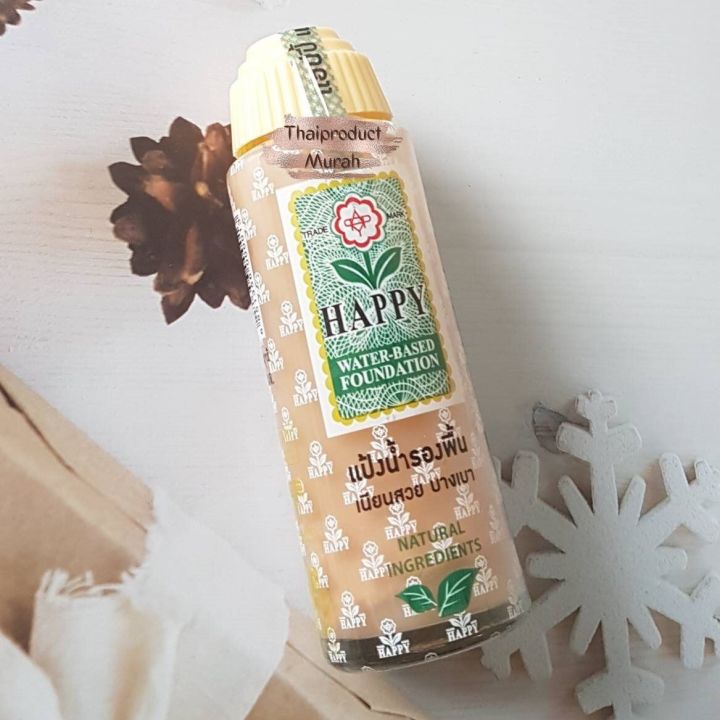 Happy Water Based Makeup Foundation Face Powder 100ml. Lazada