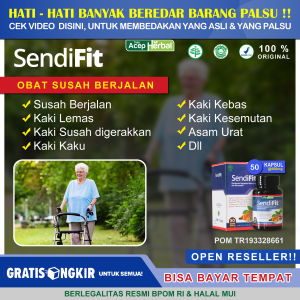 Obat Kaki Lemes Lemas Tidak Bisa Jalan Tak Bertenaga Lumpuh Susah Bergerak Patah Tulang Kaki Bengkak Badan Kaku Keram Otot Kebas Kesemutan Nyeri Otot Skiatika Neuropati Mati Rasa dengan Kapsul SENDIFIT Herbal Sudah BPOM
