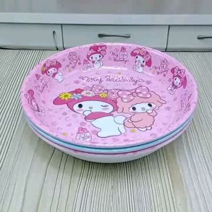 Piring Melamin Tebal & Karakter Hello Kitty Melody Ori Sanrio
