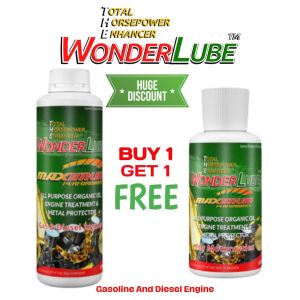 The Wonderlube Maximum Performance (BUNDLE)All Purpose Organic Oil Engine Treatment & Metal Protector Gas & Diesel