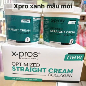 Duỗi siêu nhanh Xpro xanh Colagen 1000ml dành cho mọi loại tóc -  Duỗi tóc Xpro cho tóc óng mượt