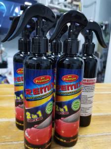 REMIX น้ํายาทําความสะอาด และเคลือบสีรถทุกเฉดสี ทั้งเก่าและใหม่ ประสิทธิภาพสูง สูตรพรีเมี่ยม เกรดพิเศษ 250 ml.x1 ขวด มาพร้อมหัวสเปรย์ ใช้ดีมาก
