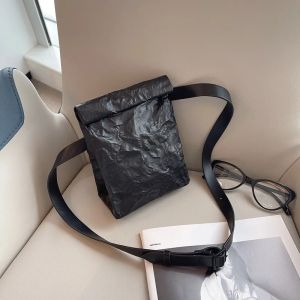 Korean Pleated Leather Paper Flap Phone Case Crossbody Bag Folding Trendy Square Bags Single Shoulder Mobile Phone Purses2026