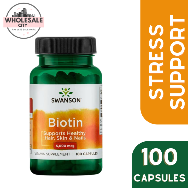 5 X Vendita Biotina 5000 Mcg 100 Capsule Swanson - Foto 8