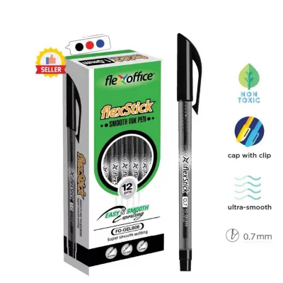 （1BOX/12PCS）FLEXSTICK Gel Pen Smooth Ink Ball Pen 0.5mm/0.7mm FlexOffice School Supplies Stationery 5002