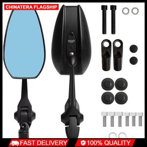 2Pcs Motorcycle Rear View Mirrors Adjustable Anti-Glare Motorcycle End Bar Rearview Mirror for Street Bicycle Motorbikes