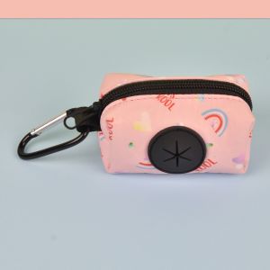 INVADER Colorful Print Dog Poop Bag Dispenser with Buckle Hangable Waste Bag Organizer Portable Zipper Garbage Bags Dispenser Pet Supplies