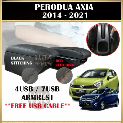 Premium Perodua Axia 2014 - 2021 4USB 7USB 1 Layer or 2 Layer ArmRest Arm Rest Console