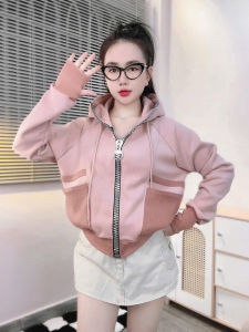 ÁO KHOÁC NỮ THIẾT KẾ KHÓA KÉO TO CÓ TÚI TRONG TAY SỎ NGÓN CÓ NÓN CHỐNG NẮNG