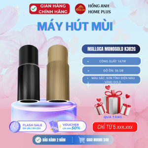 Máy hút mùi đảo Malloca Monogold K382G sơn tĩnh điện vàng Gold cao cấp công suất hút 670m3h