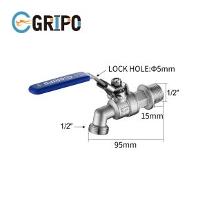 GRIPO Premium 304 Stainless Ball Faucet Taps with Lockable Handle