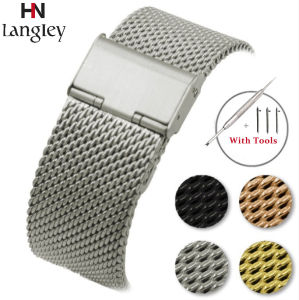 Zhangeer 16-22mm ถ้าถี่ 20-24mm ตั้งกัน Milanese Watchband การตั้งค่าเครื่องปรุงราคายนาฬิกาเกียร์S2/S3/S4 สำหรับสมาร์ทภูมิ Galaxy Note 4 และ Galaxy Note 5 รุ่น 42-46mm สีดำ