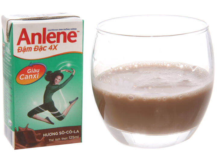 Lốc 4 hộp Sữa nước Anlene Đậm Đặc 4x hương socola dành cho người từ 19 tuổi trở lên (4 x 125ml)