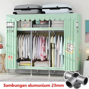 Lemari Baju Gantung Pipa Baja Lemari Pakaian Kain Sederhana Lemari Pakaian Kain Pipa Baja Tebal 23MM