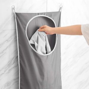 Gantung Dinding Tempat Cucian Kotor Keranjang / Tas Gantung Pakaian Kotor Laundry Basket Kapasitas Besar Dengan Saku Untuk Ketahanan Terhadap Debu Dan Air