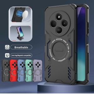 Funda For Xiaomi Redmi 14C Armor Shockproof Protection Phone Case for Redmi14C 14 C Redmy 14C 4G Car Magnetic Holder Back Cover
