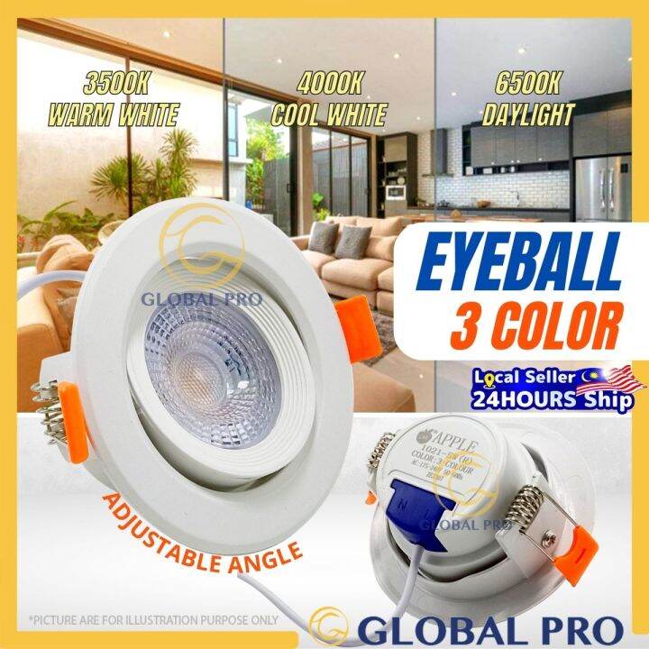 3 TONED 5W LED Eyeball 3 Color Eye Ball Downlight Spotlight