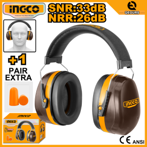 INGCO INDUSTRIAL EARMUFF | SNR: 33DB & NNR: 26DB | HEM3328