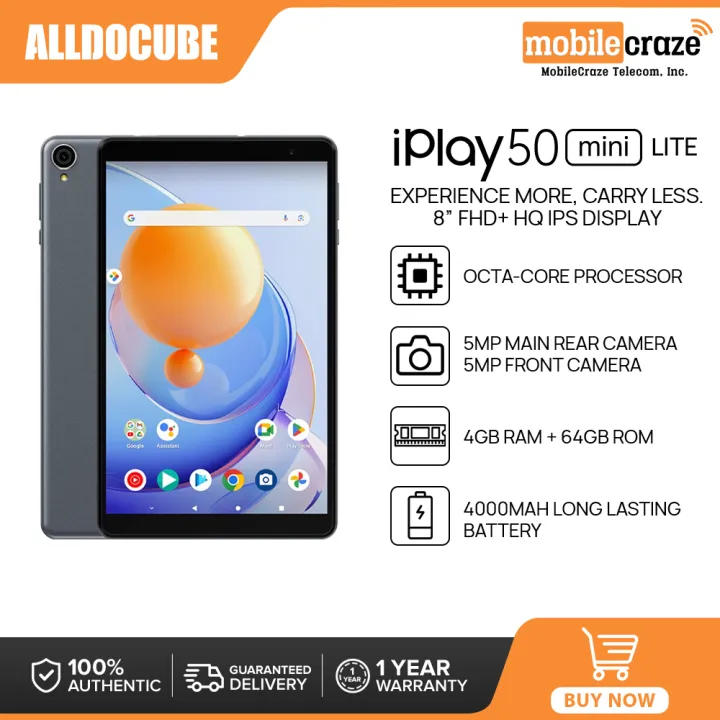 Alldocube iPlay 50 Mini Lite (Wi-Fi) Tablet | 4GB+64GB RAM+ROM | Octa-core  Processor | 8.” FHD+ Display | 5MP Rear Camera | 4000mAh Long-lasting  Battery | Lazada PH