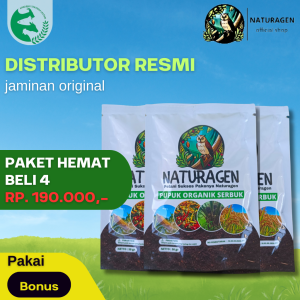 Pupuk NATURAGEN Paket HEMAT 4 Pcs BIO ORGANIK Ori Untuk Jagung Cabe Padi Buah Sawit Bunga
