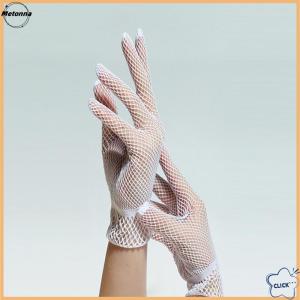 Follow Get More【Metonna】 Women Vintage Sheer Short Lace Gloves Bride Wedding Gloves Derby Tea Party Wrist Length Floral Gloves for Dinner Fancy Costume Accessories Gloves