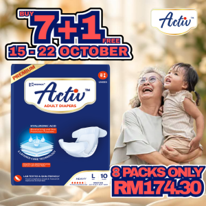 PROMO BUY 7 FREE 1 Activ Premium Adult Diapers