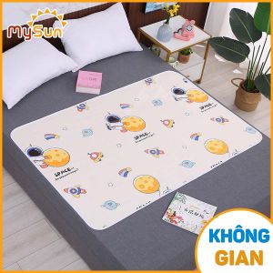 Tấm miếng lót chống thấm cho bé sơ sinh thay bỉm trải thảm nệm giường cũi 4d 4 lớp size cỡ lớn MySun
