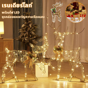 【Healer】ชุดกวางเรนเดียร์ เรืองแสง พร้อมไฟ LED สําหรับตกแต่งคริสต์มาส 3 ชิ้น ตกแต่งคริสต์มาส